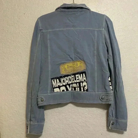 Major de lema Womens Blue Jacket soft button down collared with long sleeves M - Picture 15 of 16